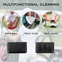 Brosse de nettoyage de club de golf portable de haute qualité, mini accessoire de golf, brosse de club de golf de poche 3 en 1, taille-crayon de golf rétractable, brosse en nylon, outil de nettoyage de club