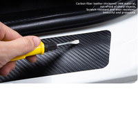 Protection de seuil de porte de voiture en cuir avec logo personnalisé, 4 pièces, anti-rayures, autocollant de protection de seuil de porte, type lettre