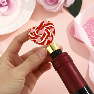 Valentine's Day <b>Wine</b> Bottle <b>Stopper</b> Love Heart Shape Zinc Alloy Food Grade Party Gift - Product Image 3