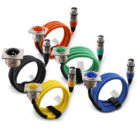 Câble d'extension XLR 3 broches à montage sur panneau, cordon XLR mâle vers prise femelle à bride de type D, câble audio équilibré et de contrôle d'éclairage DMX512
