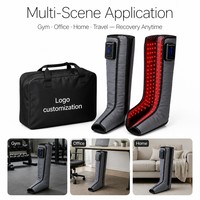 Masseur de jambes sans fil à compression d'air à 6 chambres, bottes de récupération chauffantes avec double contrôleur, couverture complète des jambes