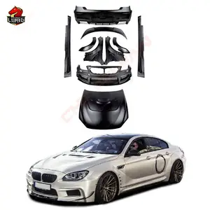 for BMW 6 Series F06 F12 640i 650i Gran Coupe to PD style Body Kit with Front Rear bumper Fender Side Skirts hood FRP bodykit
