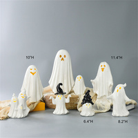 Lampes fantômes en céramique fabriquées à la main décorations d'Halloween Figurines en céramique avec lumières LED décor fantôme pour Halloween