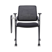 Chaise de formation moderne pour salle de conférence, pliable, avec tablette intégrée, en maille, compatible tablette, avec tablette d'écriture, siège en mousse haute densité, structure en plastique