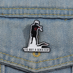 Épinglette en émail « This but a Scratch » Chevalier Noir, broche, badge de revers, bijou, cadeau pour amis, fans, vente en gros - Product Image 1