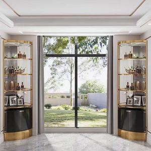 Bắc Âu sang trọng phòng khách góc tủ với kính cường lực Tủ rượu lưu trữ Kệ hình vòng cung treo tường giá rượu - Product Image 3