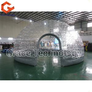 <span class=keywords><strong>Tente</strong></span> gonflable transparente en forme de dôme de <span class=keywords><strong>cristal</strong></span> pour le camping, avec lumières LED - Product Image 1