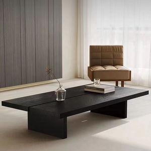 Wabi-sabi <strong>Black</strong> Solid Wood square Coffee <strong>Table</strong>, Minimalist Tea <strong>Table</strong> for <strong>Small</strong> Living Room Home Wholesale - Product Image 2