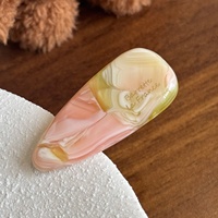 Pince à cheveux personnalisable en acétate, étiquette dorée coréenne, haut de gamme, élégante et polyvalente, épingle à cheveux en bec de canard, 5cm, frange latérale pour fête de filles