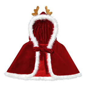 En gros, <span class=keywords><strong>Costume</strong></span> <span class=keywords><strong>de</strong></span> Noël pour adulte : Cape en velours rouge avec bordure en fausse fourrure et chapeau <span class=keywords><strong>de</strong></span> cerf, pour spectacles <span class=keywords><strong>de</strong></span> personnages <span class=keywords><strong>de</strong></span> fêtes - Product Image 1