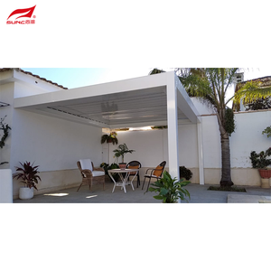 Boîtier de <span class=keywords><strong>pergola</strong></span> extérieur personnalisé Rideaux roulants motorisés en aluminium Portes coulissantes en verre Toit à persiennes-<span class=keywords><strong>Pergola</strong></span> enduite de poudre - Product Image 2