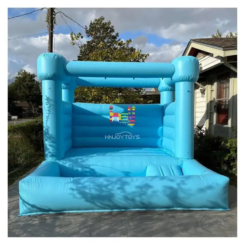 Opblaasbaar Springkussen Huis Met Ballenbak Blauw Zacht Spel Springkussen Huis Voor Kinderen Feest Commerciële Indoor Kinderentertainmentfeesten