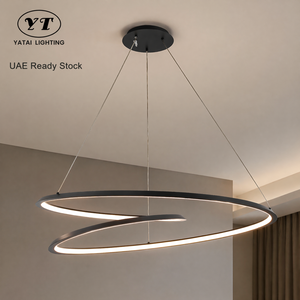 Lustre moderne en forme d'anneau de 100 cm, à LED, avec télécommande et variateur d'intensité, pour salle à manger, salon, hôtel, villa, éclairage suspendu - Product Image 1