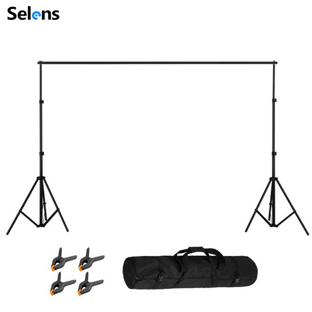 Selens 2.8x3m Heavy Duty Portable Green Screen Frame Photo Shooting Backdrop Stand Background Support System Kit with Clamps
