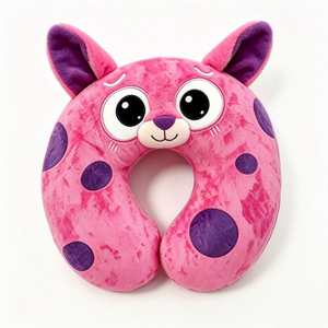 Customize Pink Cat U-Shaped Plush <b>Neck</b> Pillow Soft Comforter for Kids and Adults Travel Support <b>Cushion</b> - Product Image 2