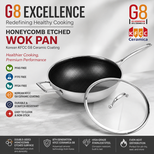 Wok de chef en céramique G8 à structure alvéolée avec option sans PFAS, pour commandes en gros et approvisionnement stable, destiné aux équipes de sourcing OEM ODM - Product Image 1
