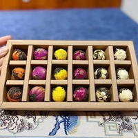 Coffret Cadeau de Boules de Fleurs Écloses Bio 5G Faites à la Main, 18 Pièces/Boîte, Hibiscus, Jasmin, Lys, Chrysanthème, Osmanthus, Thé Santé, OEM Accepté
