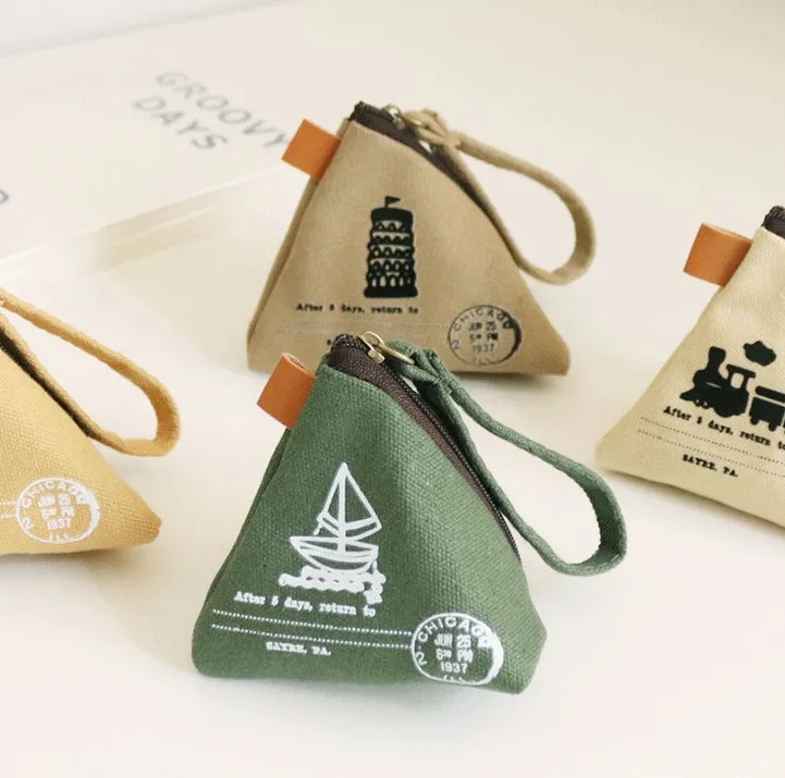 Household Creative Tower Coin Purse Canvas Personality Cute Mini Money Coin Key Pouch Wallet