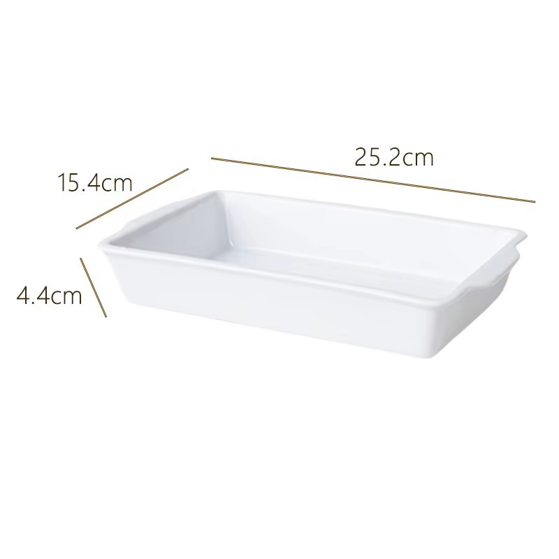 Bandeja rectangular blanca para hornear