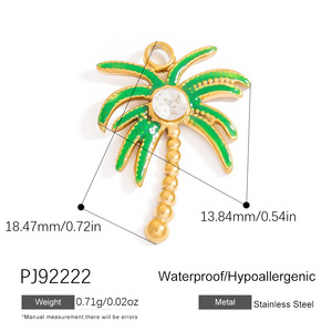 SUMMLY Dijes de Bikini DIY Playeros al Por Mayor con Baño de Oro de 18K, Accesorios de Joyería de Moda y Colgantes de Acero Inoxidable - Product Image 3