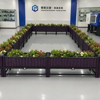 Verhoogde plantenbak van rotan en wicker, op maat te maken, met poten, drainageplug en PP plastic bodem, geschikt voor groenten, fruit en bloemen.