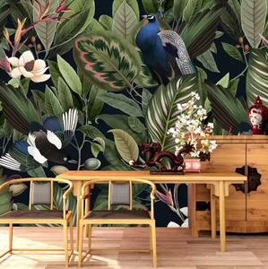 Nuevo Diseño <span class=keywords><strong>de</strong></span> Papel Tapiz 3D, Murales <span class=keywords><strong>de</strong></span> Pared con Aves <span class=keywords><strong>de</strong></span> la Selva Misteriosa y Pavo Real, Decoración <span class=keywords><strong>de</strong></span> Pared para Sala <span class=keywords><strong>de</strong></span> Estar, Arte Mural <span class=keywords><strong>de</strong></span> Lujo, Papel Mural - Product Image 1