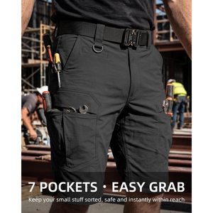 Pantalones Cortos Cargo para Hombre, de Secado Rápido, Ligeros, Transpirables, con Múltiples Bolsillos, Tácticos, de Verano, para Trabajo, Cintura Media, con Botones - Product Image 4