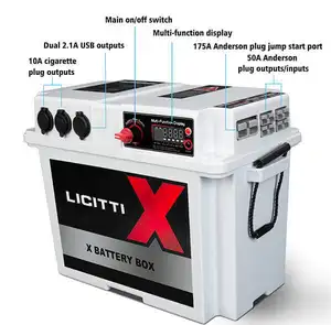 批发Diy Abs Biderti电池盒交流电带逆变器可选Licitti太阳能电源盒Dc带Usb Merit Engle端口和手柄