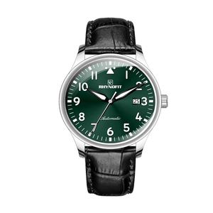 Montre automatique de plongée pour homme de luxe avec date luminescente et bracelet en cuir véritable avec mouvement ETA 2824, cadran simple, montre mécanique - Product Image 3