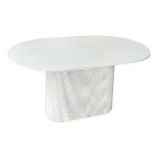 Tavolo da pranzo in marmo bianco lungo-ovale tavolo da cucina per 2-8 persone tavolo da pranzo interno per colazione angolo Bar ristorante appartamento