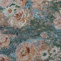 Tissu jacquard floral tissé, tapisserie textile pour vêtements, décoration intérieure, sacs |   Taille personnalisable 330 g/m²