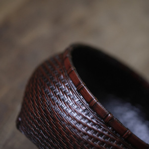 Handmade <b>bamboo</b> woven charcoal <b>basket</b>, round charcoal storage <b>basket</b>, charcoal bowl, retro tea room charcoal <b>basket</b>, stove, tea - Product Image 4