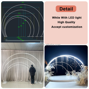 ฉากหลังงานแต่งงาน ดีไซน์ใหม่ สวยงาม โดดเด่น โครงเหล็กวงกลมสีขาว พร้อมไฟ LED - Product Image 5