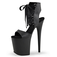 Sandales sexy à plateforme et talons hauts pour femme, personnalisées, à paillettes, style exotique, à bout ouvert, avec lacets à la cheville et lanières, pour la pole dance