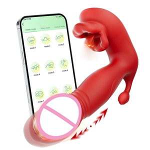 <span class=keywords><strong>Sex</strong></span>-Spielzeug-Box für Frauen Neuer Starter Zungen-Leck-Vibrator Teleskopischer Realistischer Masturbator APP-Steuerung Tragbares Vibrations-Erwachsenenprodukt - Product Image 1