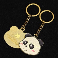 Porte-clés solaire personnalisé en alliage de zinc vintage avec logo panda 3D mignon pour cadeau d'enfant - Vente en gros