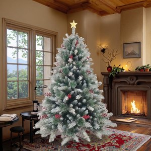 2026 New Hot Selling 180CM Lifelike Artificial Artificial Christmas <b>Tree</b> and Decorations with Dense Needles Red Berries - Product Image 6