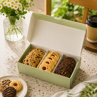 Boîte à biscuits pliable en carton ivoire personnalisée avec séparateurs pour emballage de pâtisserie