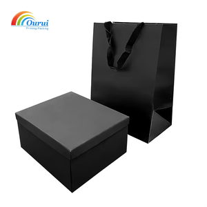 Watch Storage <b>Box</b> with Lid Elegant Solid <b>Black</b> Design for Watch Packaging - Product Image 5