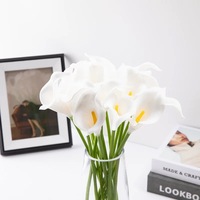 Lys Calla artificiels en PU, fleurs réalistes au toucher pour centre de table de mariage, bouquet de fleurs artificielles pour décoration