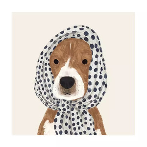 Peinture abstraite d'animaux : Chien avec bandeau, toile peinte à la main à l'huile pour salon et entrée - Product Image 5