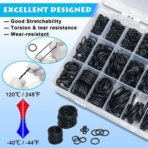 Kit d'assortiment de joints toriques en caoutchouc nitrile, 1200 pièces, 24 tailles, joints d'étanchéité automobiles, résistance aux hautes températures, étanches - Product Image 3