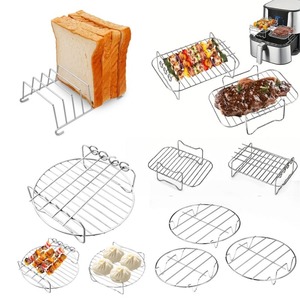 Accesorios para freidora de aire: Rejilla de asar de doble capa, brochetas, cesta de acero inoxidable, herramientas de cocina ecológicas - Product Image 6