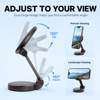 Soporte Magnético Plegable para Teléfono de Coche con Doble Bisagra y Ventosa, Rotación de 360 Grados, Altura Ajustable para Navegación