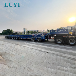 รถพ่วงพื้นเรียบต่ำแบบกู๊สเนค ยี่ห้อ LUYI 10 <span class=keywords><strong>เพลา</strong></span>เหล็ก ขนาด 22 ม.*3 ม. ระบบยกไฮดรอลิก พร้อมเพลาบังคับเลี้ยว รับน้ำหนัก 200 ตัน - Product Image 2
