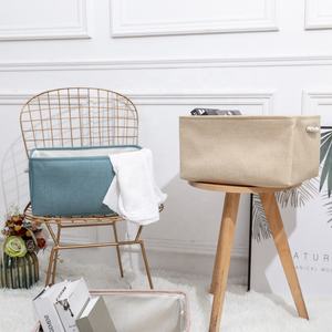 Panier de rangement Homeplus 2024 en tissu de lin, gain de place, pour étagères, bacs organisateurs, boîtes en tissu pour usage domestique - Product Image 4