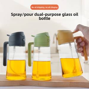 Spruzzatore d'Olio in Vetro 2 in 1, Dispenser per Olio da Cucina, Bottiglia <span class=keywords><strong>Spray</strong></span> Premium per Alimenti con Controllo Porzioni per Insalata, Frittura, Barbecue - Product Image 2
