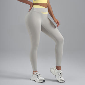 Leggings de yoga sans couture effet froncé pour femme, design color block, pour le sport et le fitness - Product Image 6