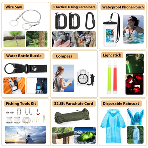 <span class=keywords><strong>Kit</strong></span> de Supervivencia de 250 Piezas con Bolsa Compatible con Sistema Molle, Tienda de Campaña de Emergencia, Linterna y Más, Excelente Regalo para Hombres, Camping y Actividades al Aire Libre - Product Image 3