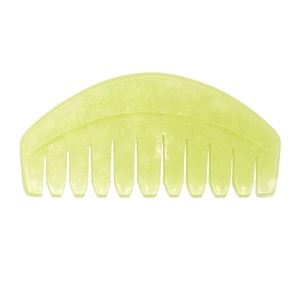 Hellgrüner natürlicher Jade kamm-Kopfhaut massage gerät & Kopf akupunktur werkzeug (44x90mm) für das Ausbaggern und Entspannen von Haarpflege-Meridianen - Product Image 6